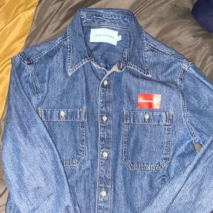 Red Tag denim Calvin Klein button up